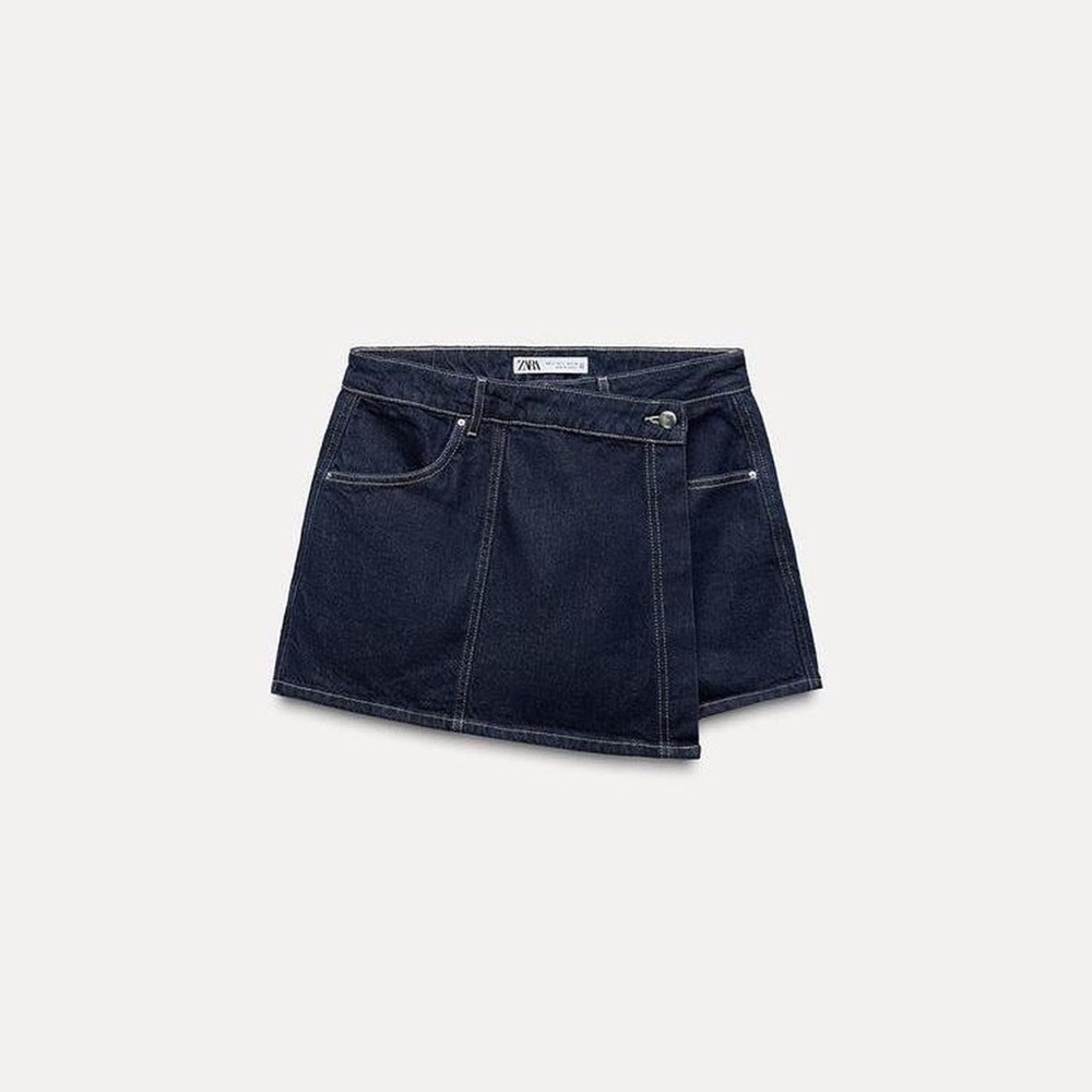 Zara Women's Dark Blue Denim Skort